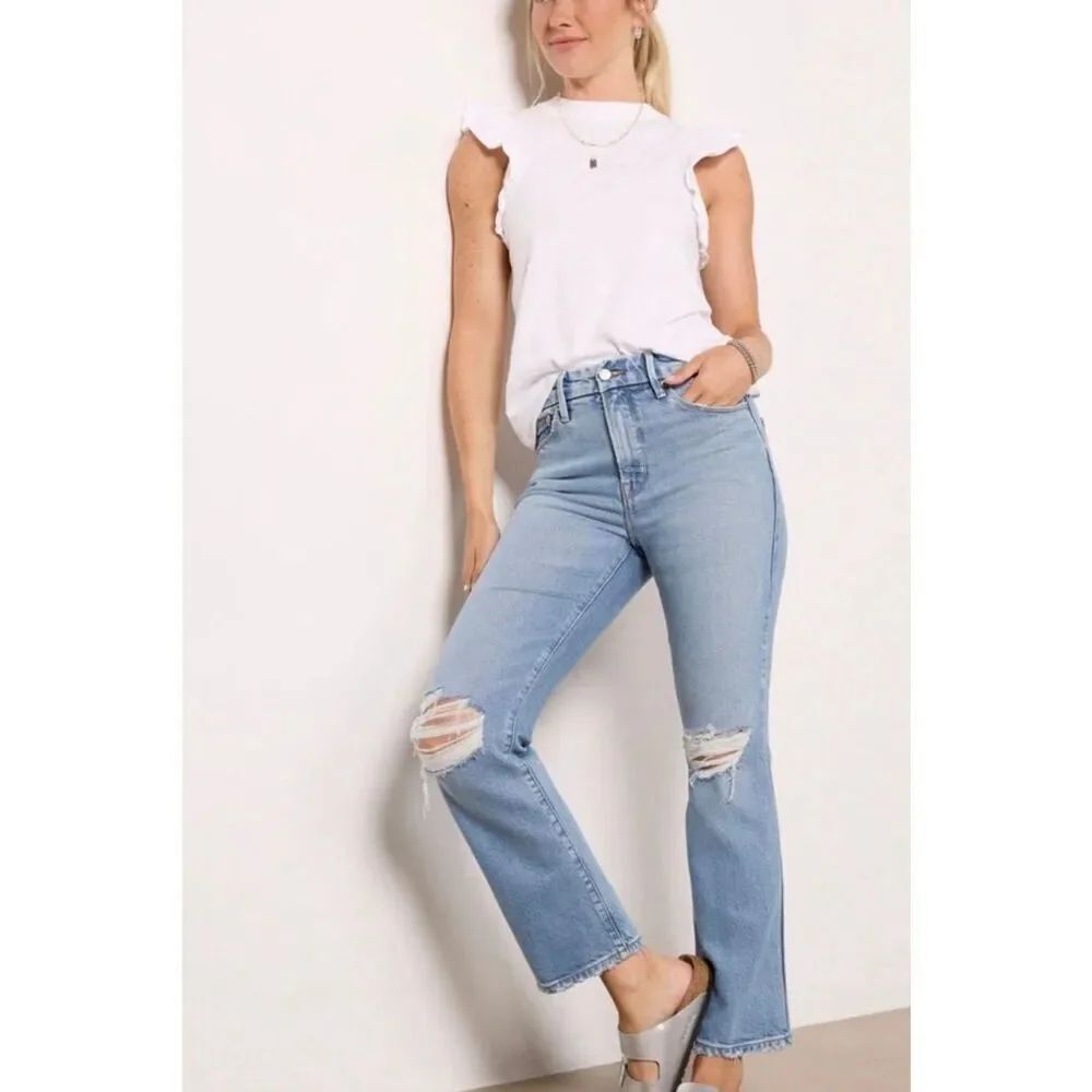 Good American Good Legs Straight Indigo Jeans size 6 28